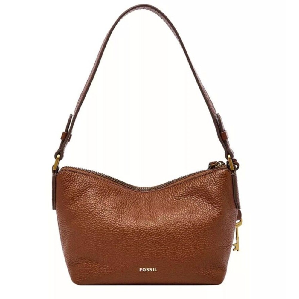 New Fossil Julianna Mini Hobo Leather Medium Brown
